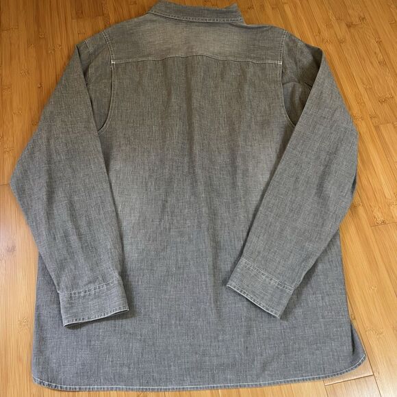 Duluth Trading Shirt Mens 2XL Tall Gray Coolmax Long Sleeve Button Up Untucked - Picture 11 of 11